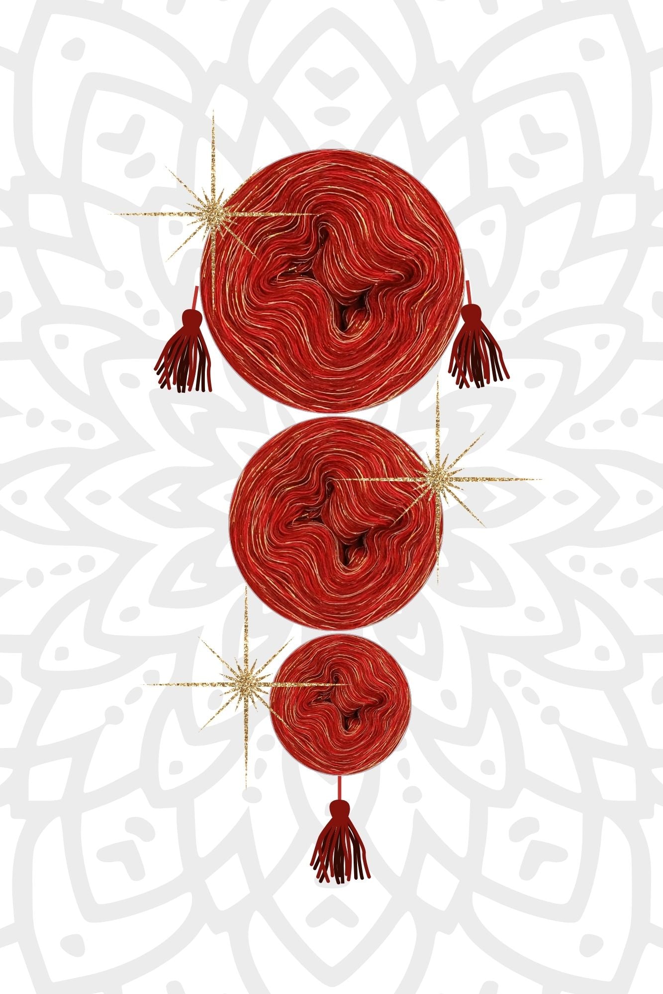 Mystery-Mandala KAL Adventskalender 2025, Mandalas stricken (Set 10)