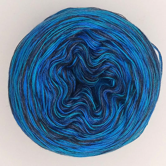 Bobbel "Seablue" Nr.3 von der Temperaturdecke Set DUNKEL, 4-fädig meliert