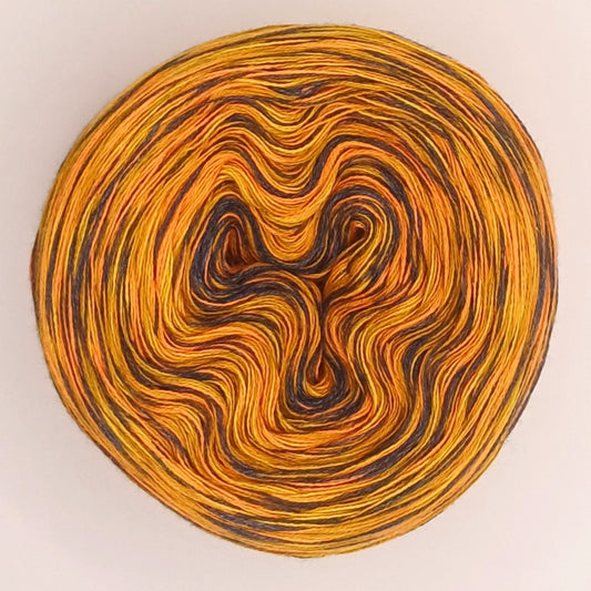 Bobbel "Curry" Nr.6 von der Temperaturdecke Set DUNKEL, 4-fädig meliert