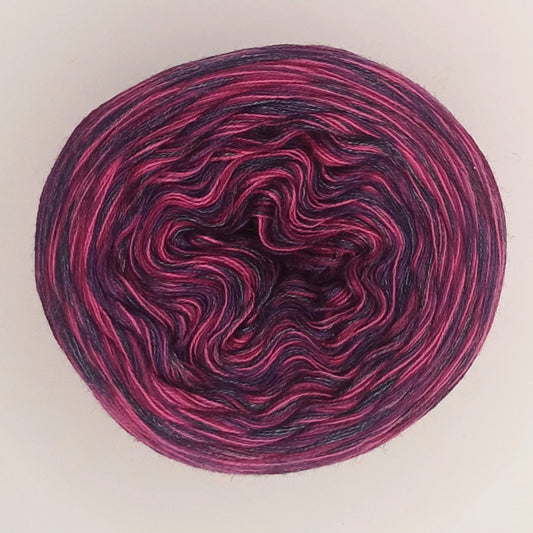 Bobbel "Lila" Nr.8 von der Temperaturdecke Set DUNKEL, 4-fädig meliert