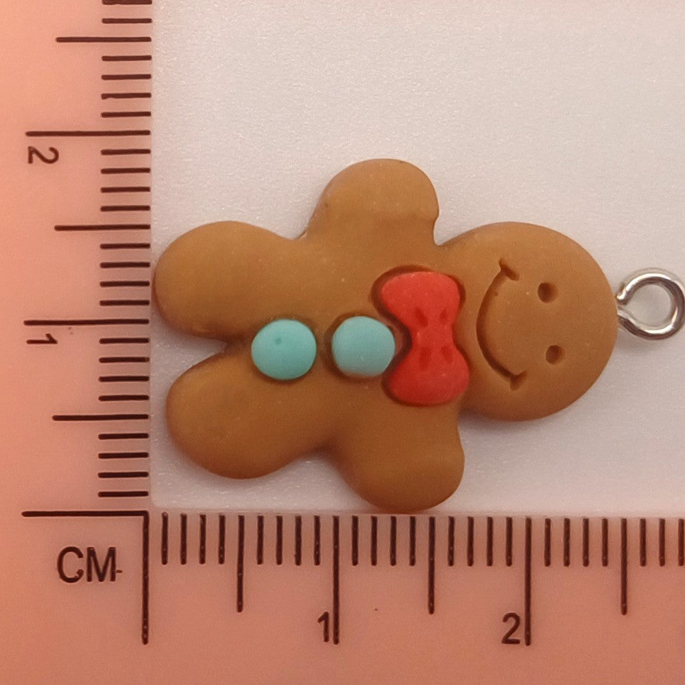 5x Maschenmarkierer Lebkuchenmann mit Ring oder Nadel