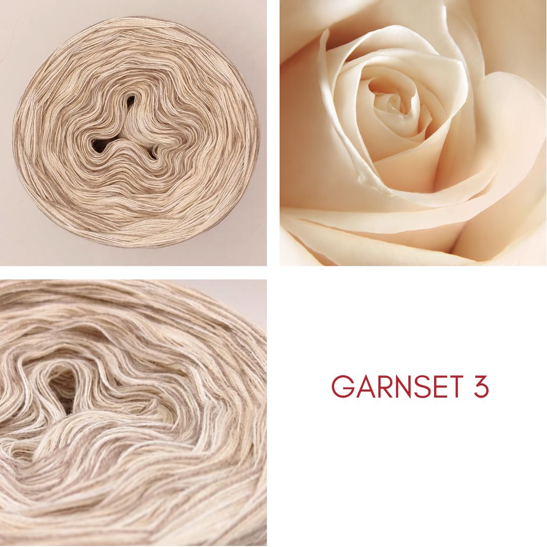 KAL Patchwork-Jahresdecke 2025 - Stricken- StarterSet 3 - Weiße Rose