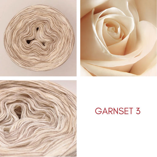 KAL Patchwork-Jahresdecke 2025 - Stricken- StarterSet 3 - Weiße Rose