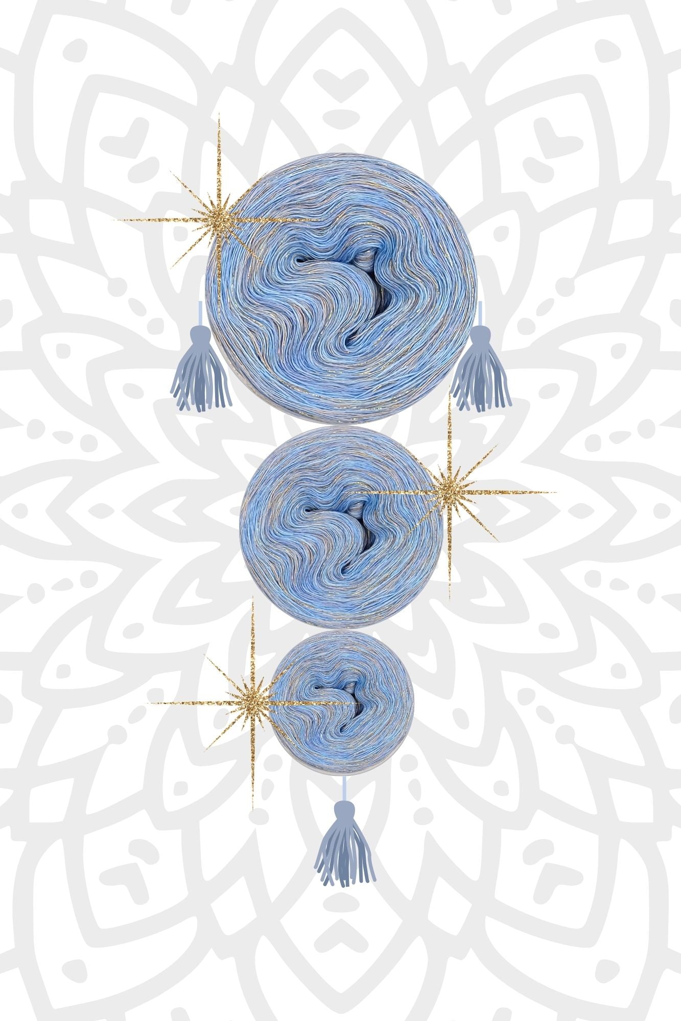 Mystery-Mandala KAL Adventskalender 2025, Mandalas stricken (Set 7)