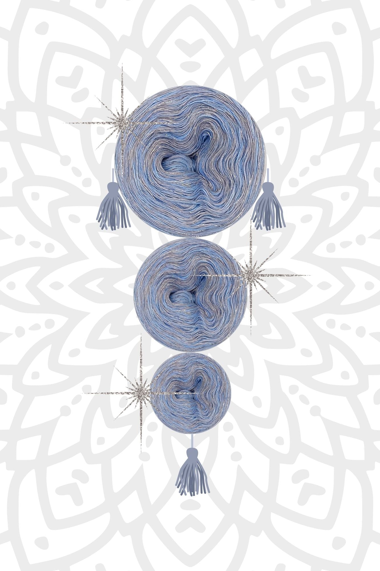 Mystery-Mandala KAL Adventskalender 2025, Mandalas stricken (Set 7)