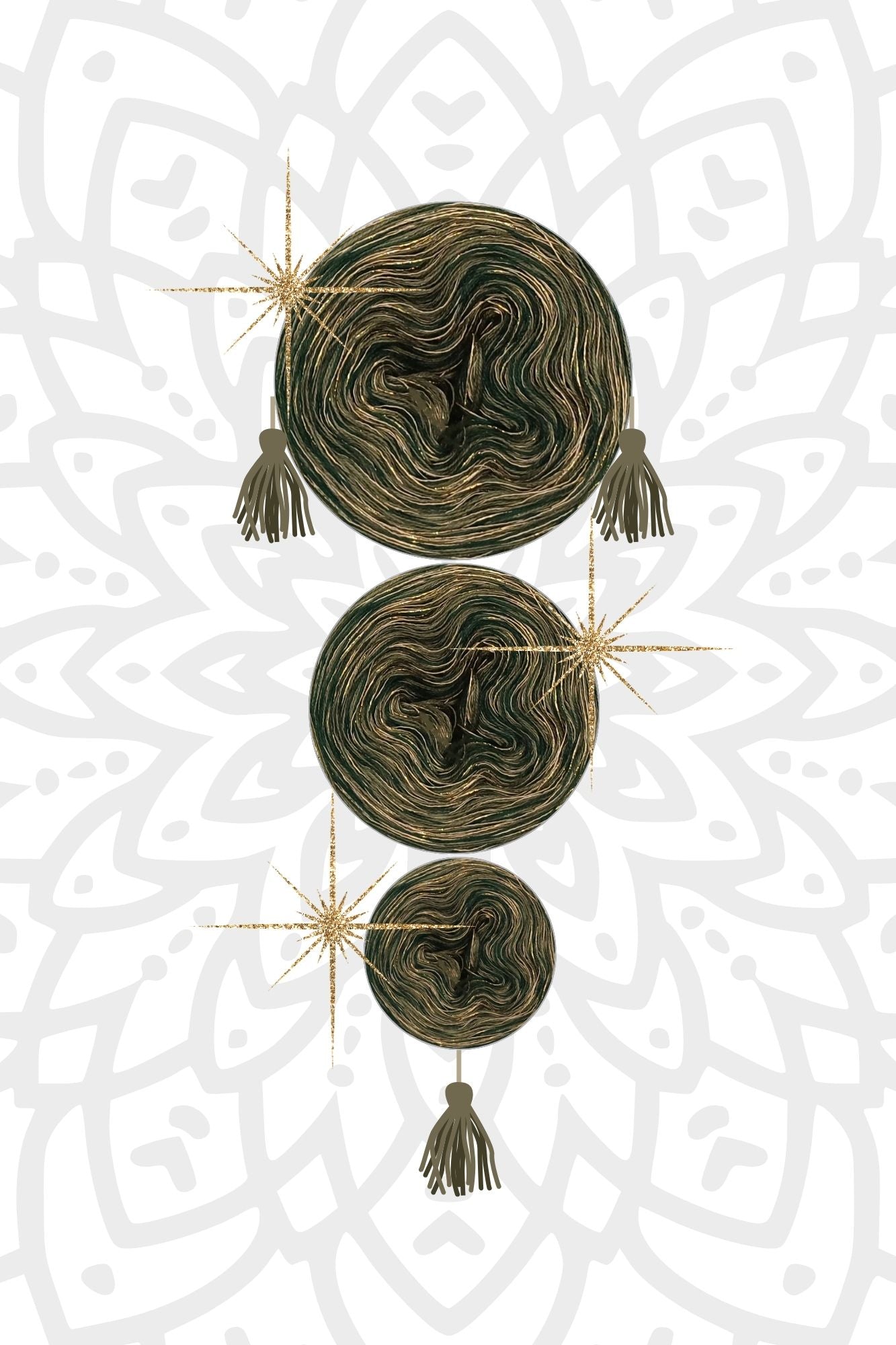 Mystery-Mandala KAL Adventskalender 2025, Mandalas stricken (Set 8)