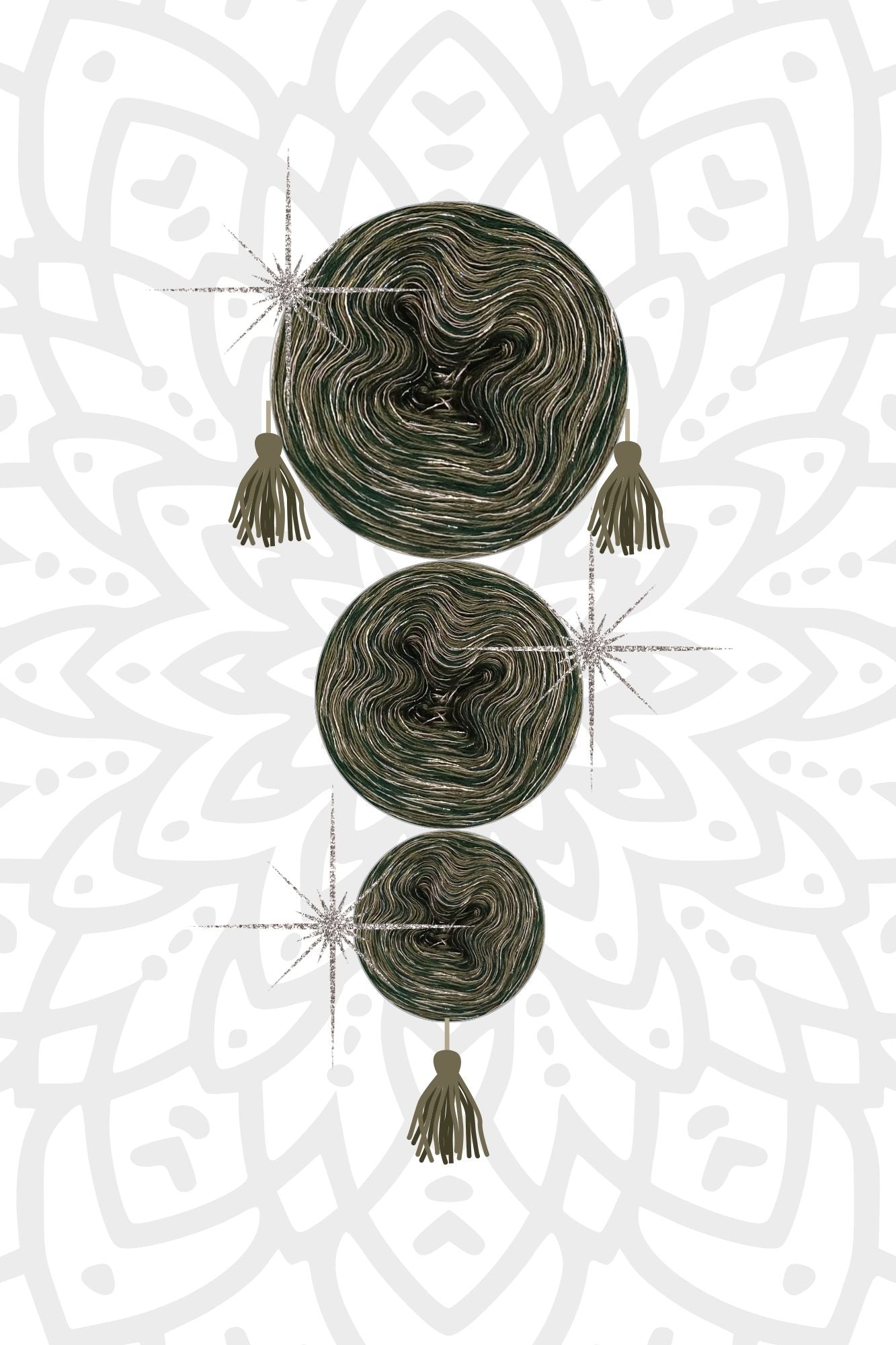 Mystery-Mandala KAL Adventskalender 2025, Mandalas stricken (Set 8)