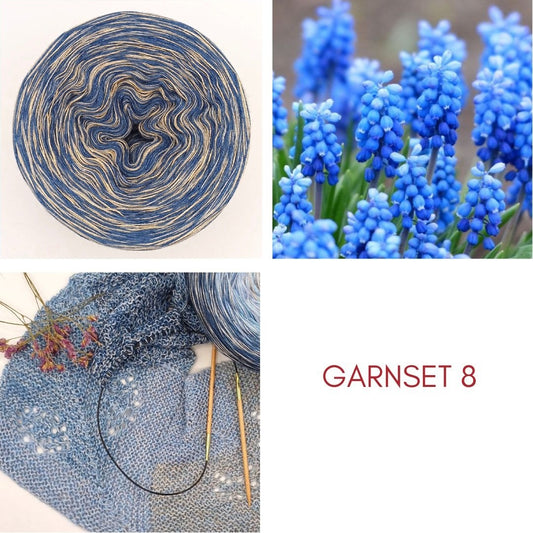 KAL Patchwork-Jahresdecke 2025 - Stricken- StarterSet 8 - Perlblume