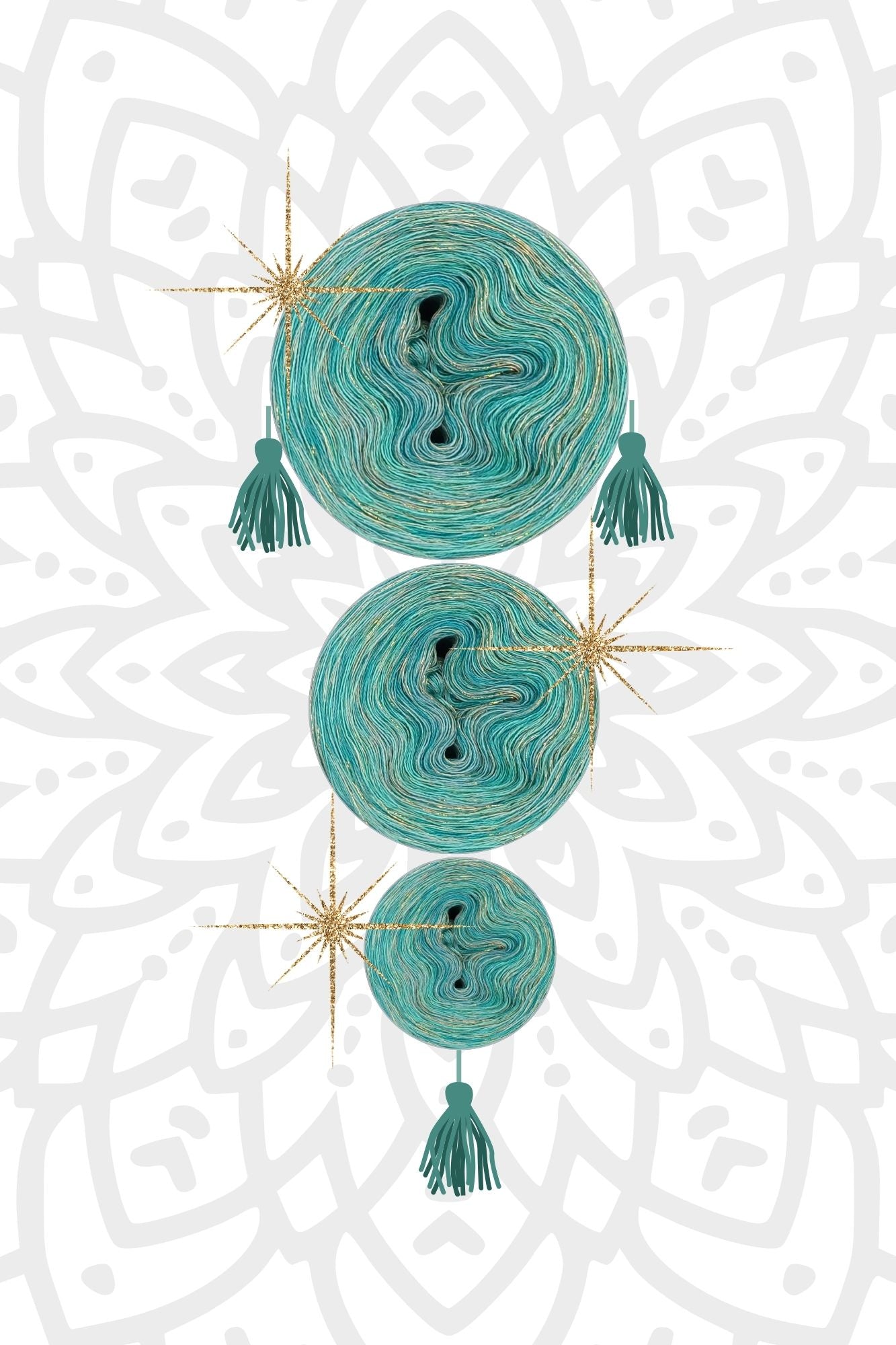 Mystery-Mandala KAL Adventskalender 2025, Mandalas stricken (Set 9)
