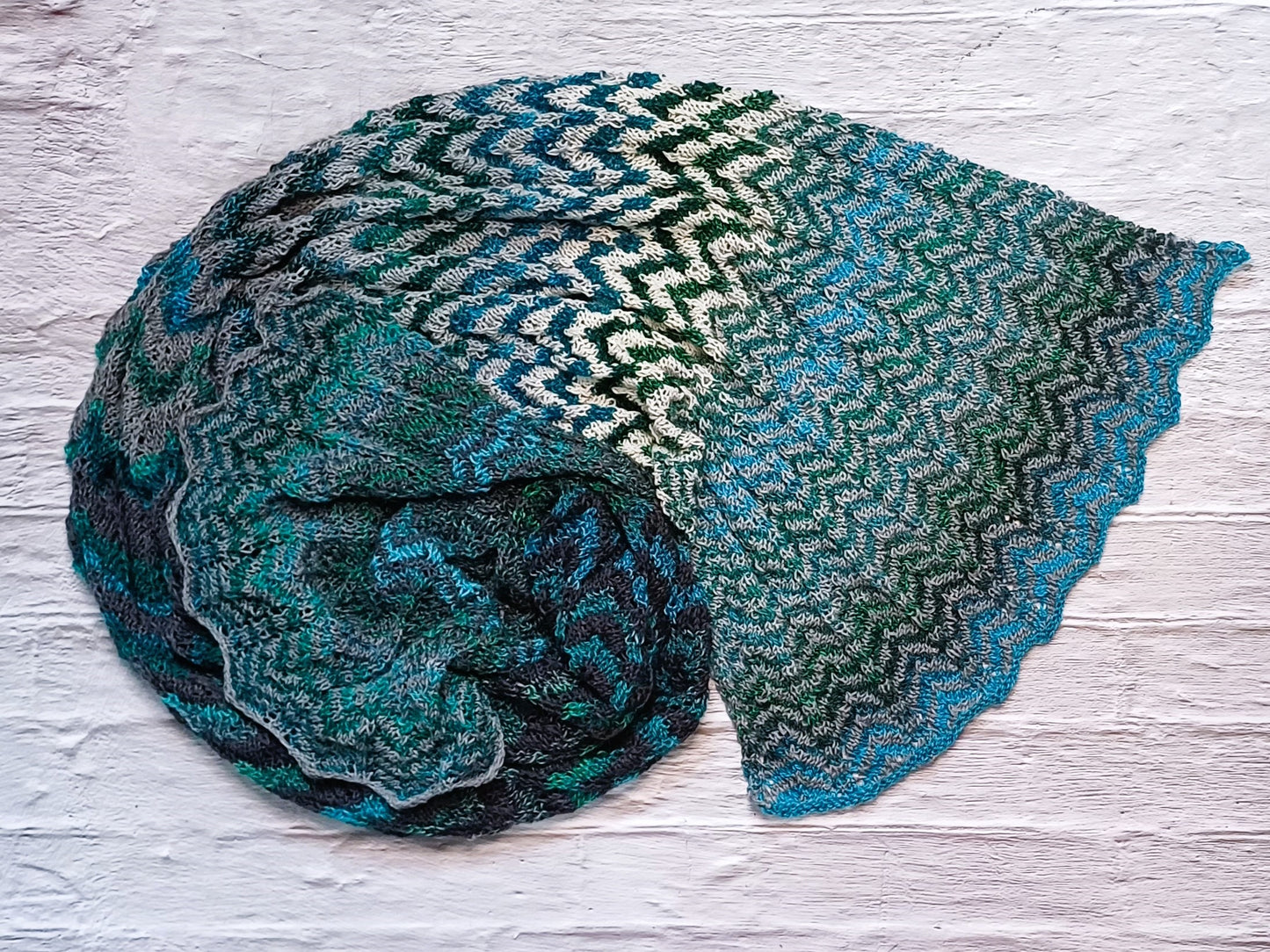 Strickanleitung Tuch, Schal "Polarlichter"