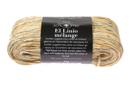 El Linio mélange 2580 Limette Shadow 100% Leinen aus Frankreich
