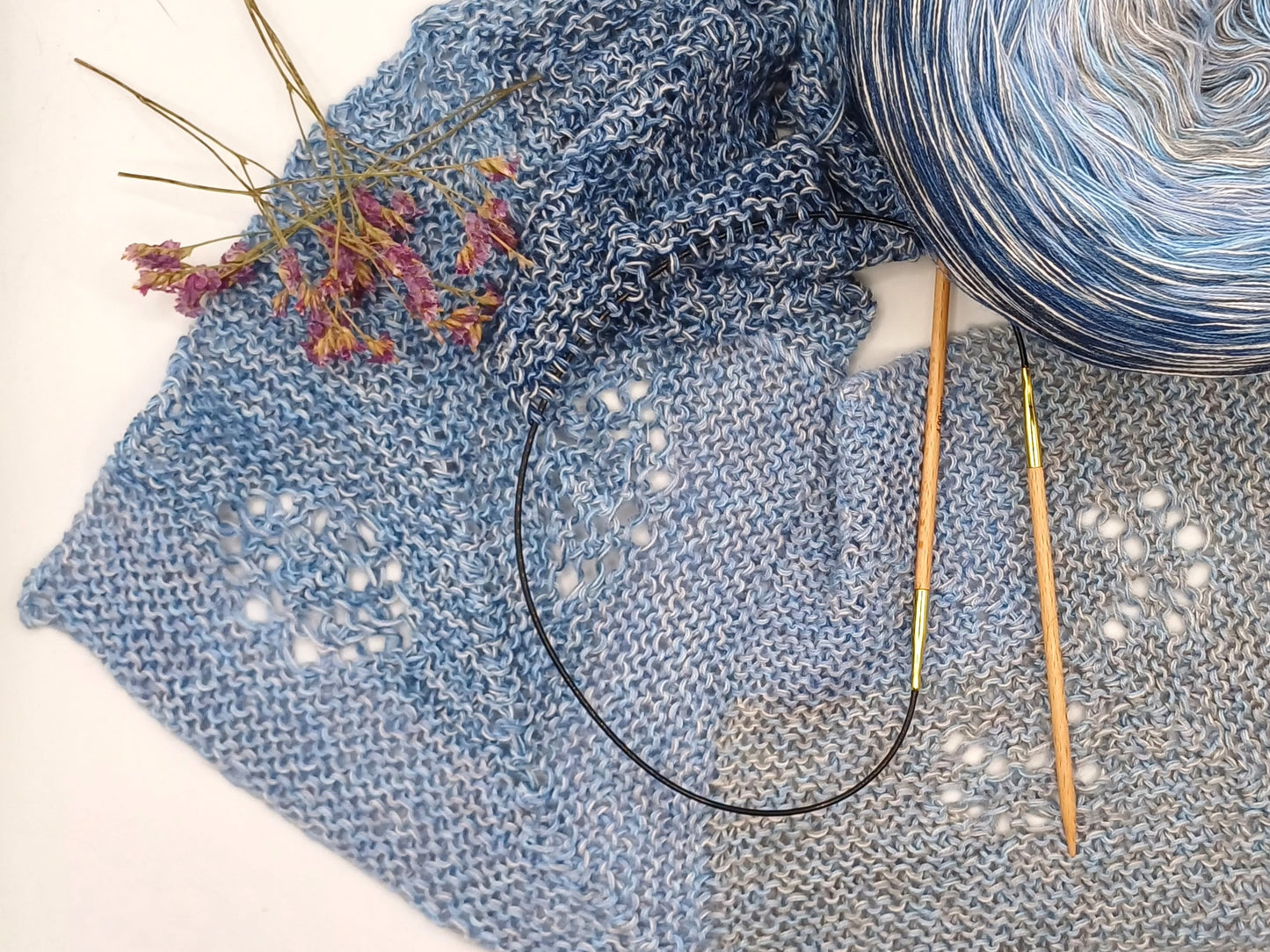 KAL Patchwork-Jahresdecke 2025 - Stricken- StarterSet 3 - Weiße Rose
