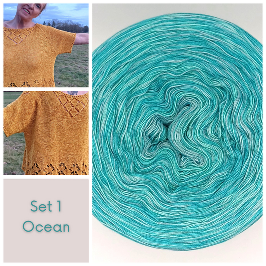 KAL "Sunshine", RVO Sommershirt stricken - Set 1 Ocean