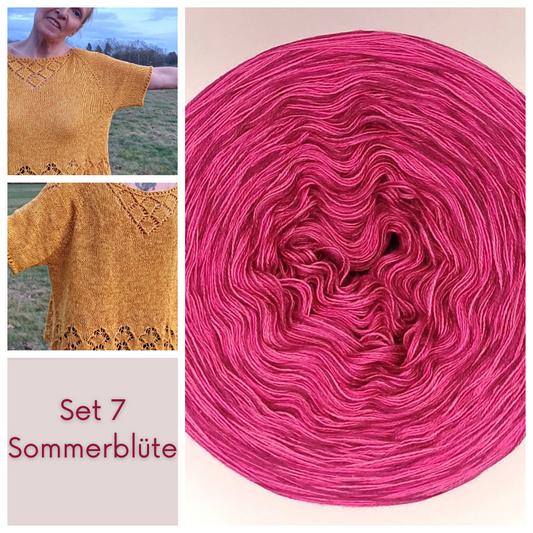 KAL "Sunshine", RVO Sommershirt stricken - Set 7 Sommerblüte