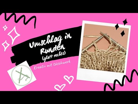 Umschlag stricken, rechte Maschen