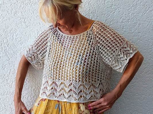 Strickset Oberteil "Wedding Day", Raglan von oben