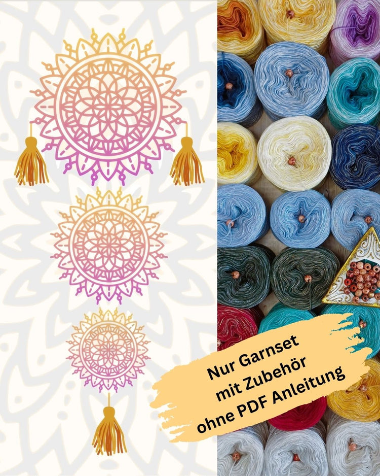 Mandala Garnset, Stricken, ohne PDF