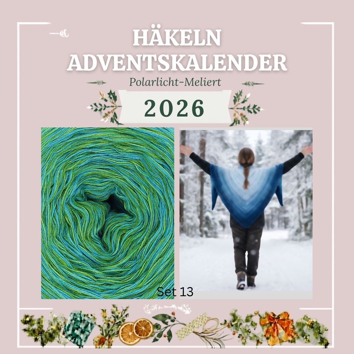 Adventskalender Häkeln 2026 – Polarlicht Set 13 - meliert