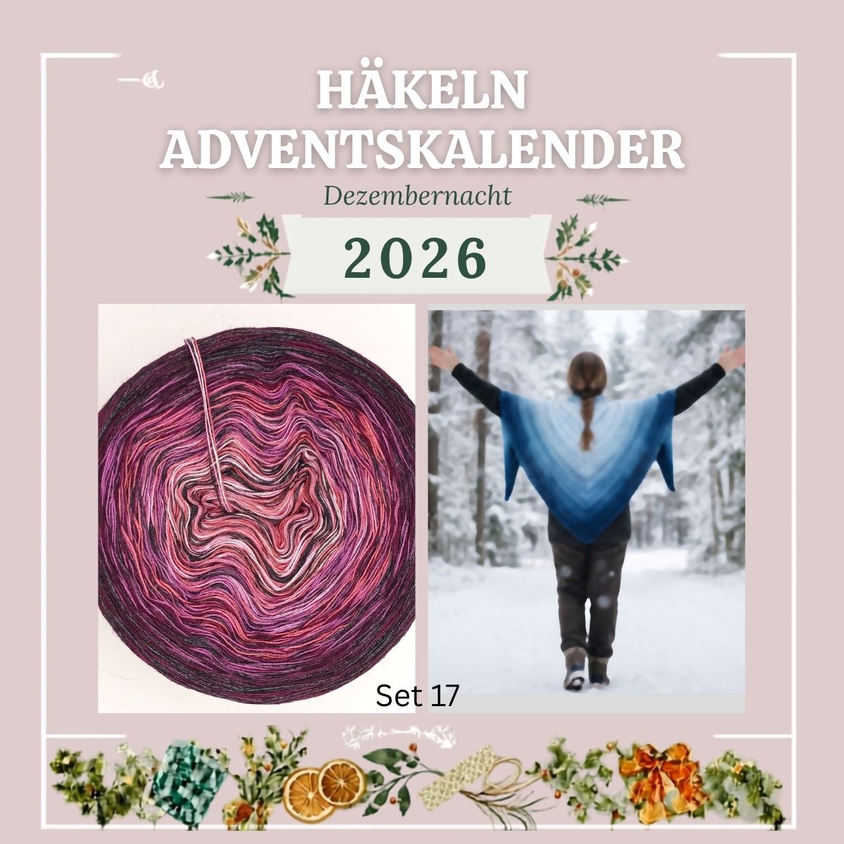 Adventskalender Häkeln 2026 – Dezembernacht Set 17