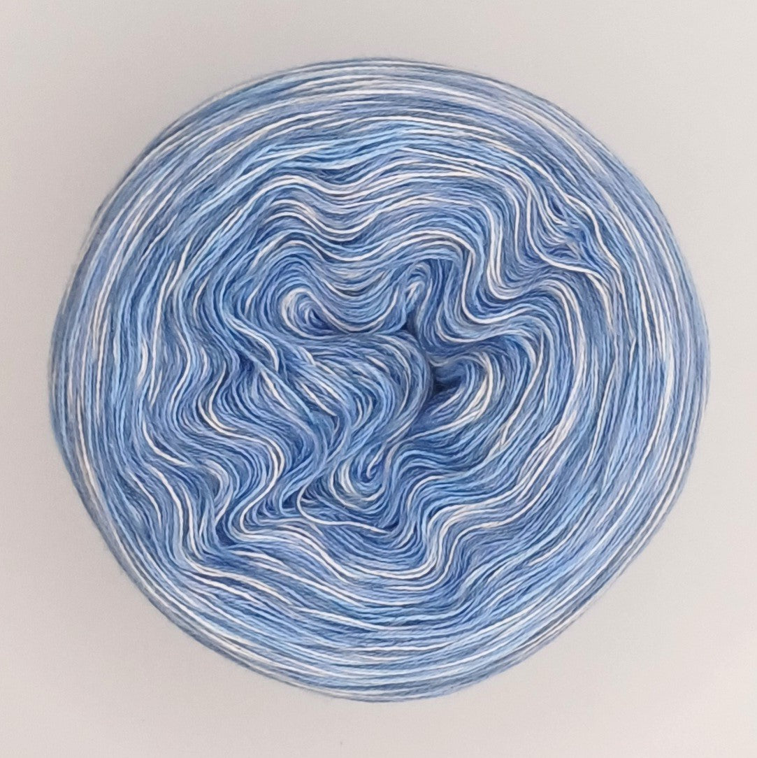 Bobbel "Hellblau" Nr.1 von der Temperaturdecke Set HELL, 4-fädig meliert