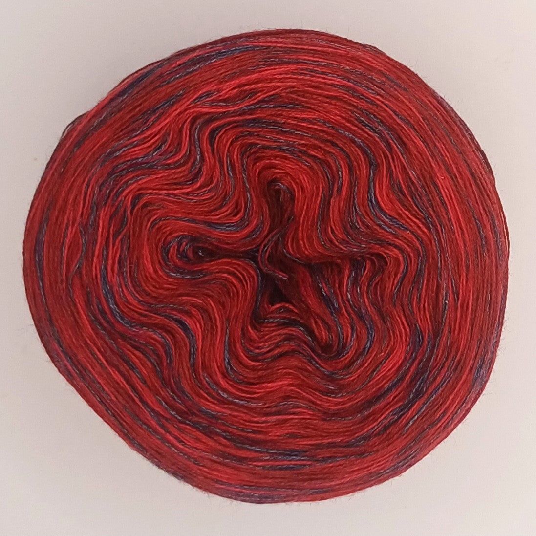 Bobbel "Rot" Nr.7 von der Temperaturdecke Set DUNKEL, 4-fädig meliert