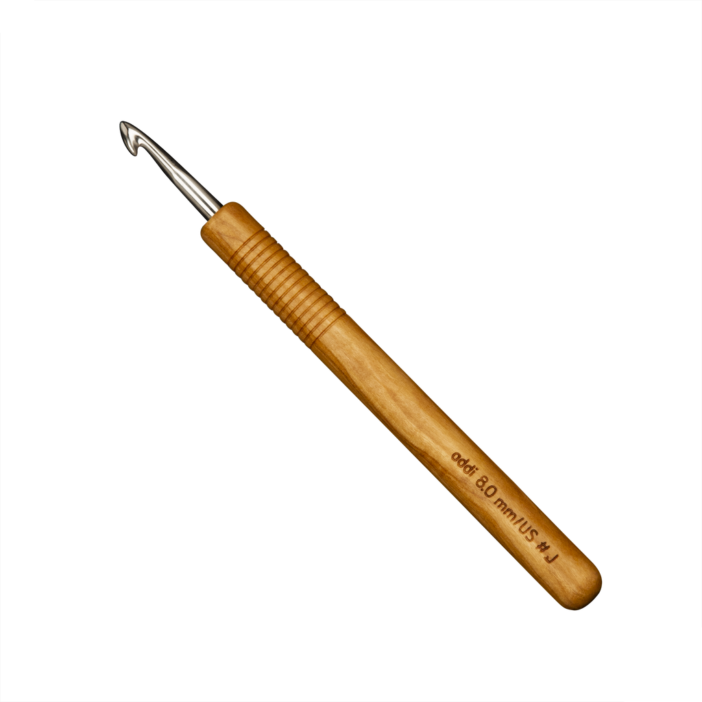 Addi Häkelnadel Metall mit Olivenholzgriff