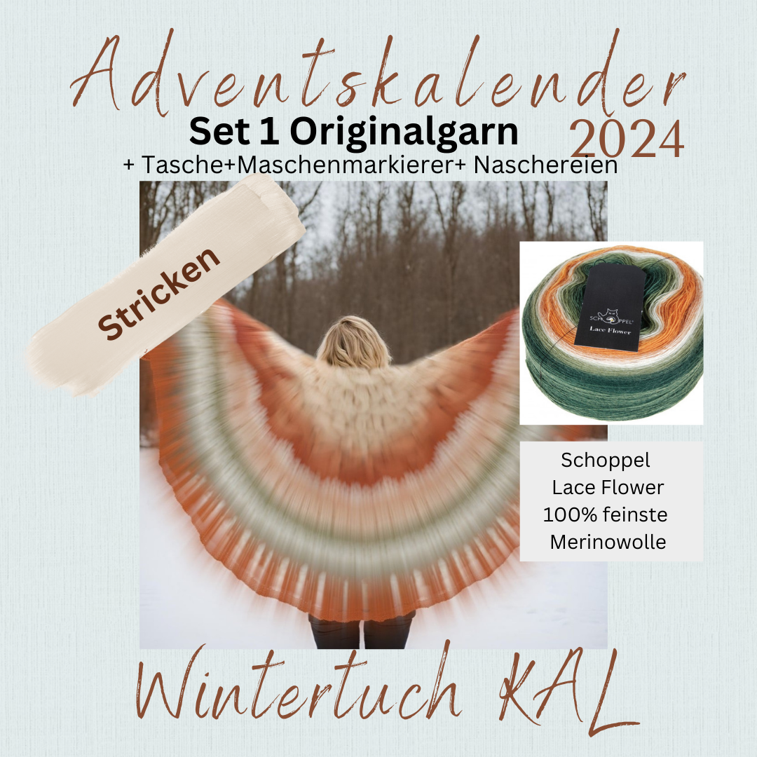 Adventskalender 2024 "Wintertuch" stricken, Set 1,  Lace Flower (Original)