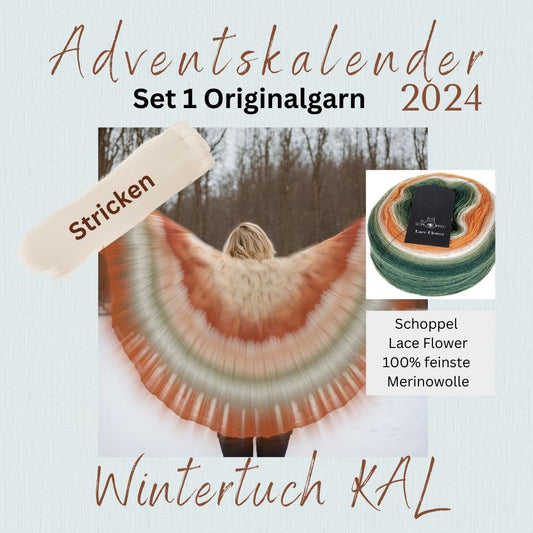 Adventskalender 2024 "Wintertuch" stricken, Set 1,  Lace Flower (Original)