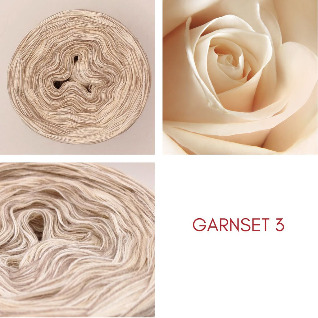 KAL Patchwork-Jahresdecke 2025 - Stricken- StarterSet 3 - Weiße Rose