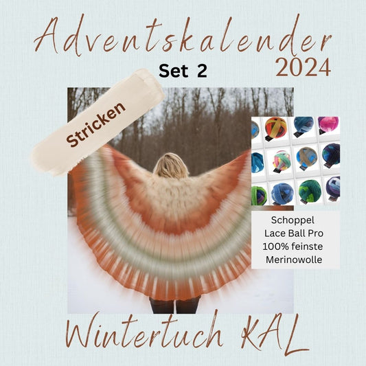 Adventskalender 2024 "Wintertuch" stricken, Set 2, Schoppel Lace Ball Pro