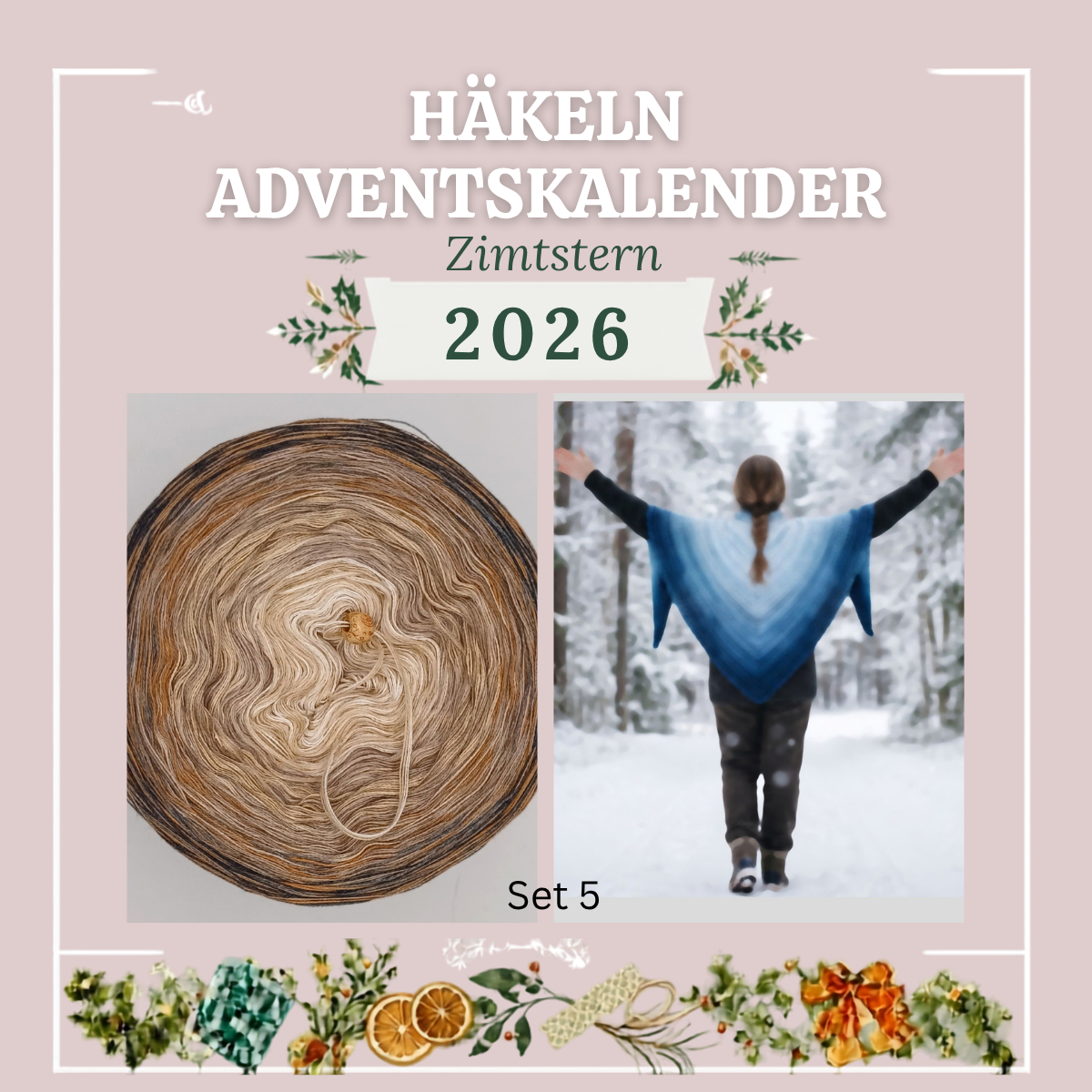 Adventskalender Häkeln 2026 – Zimtstern Set 5