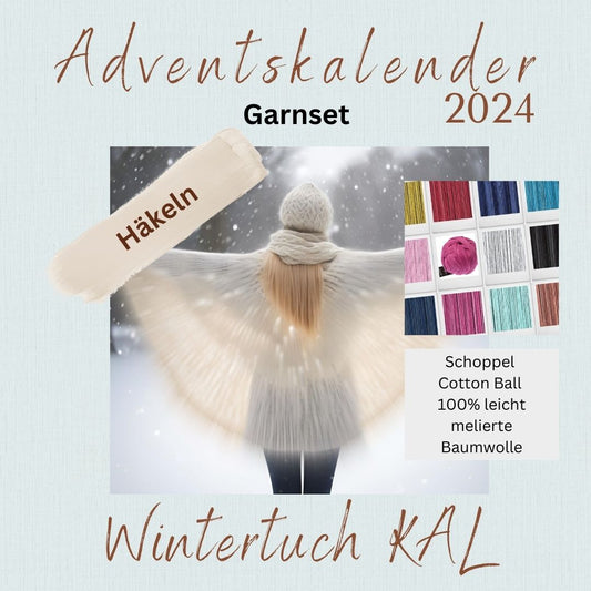 Adventskalender 2024 "Wintertuch" häkeln, Cotton Ball