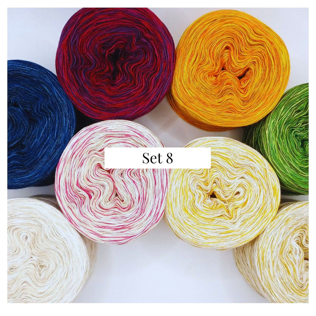 Jahresdecke Mosaikhäkeln - Garnset ohne PDF- 8 Sets zur Auswahl