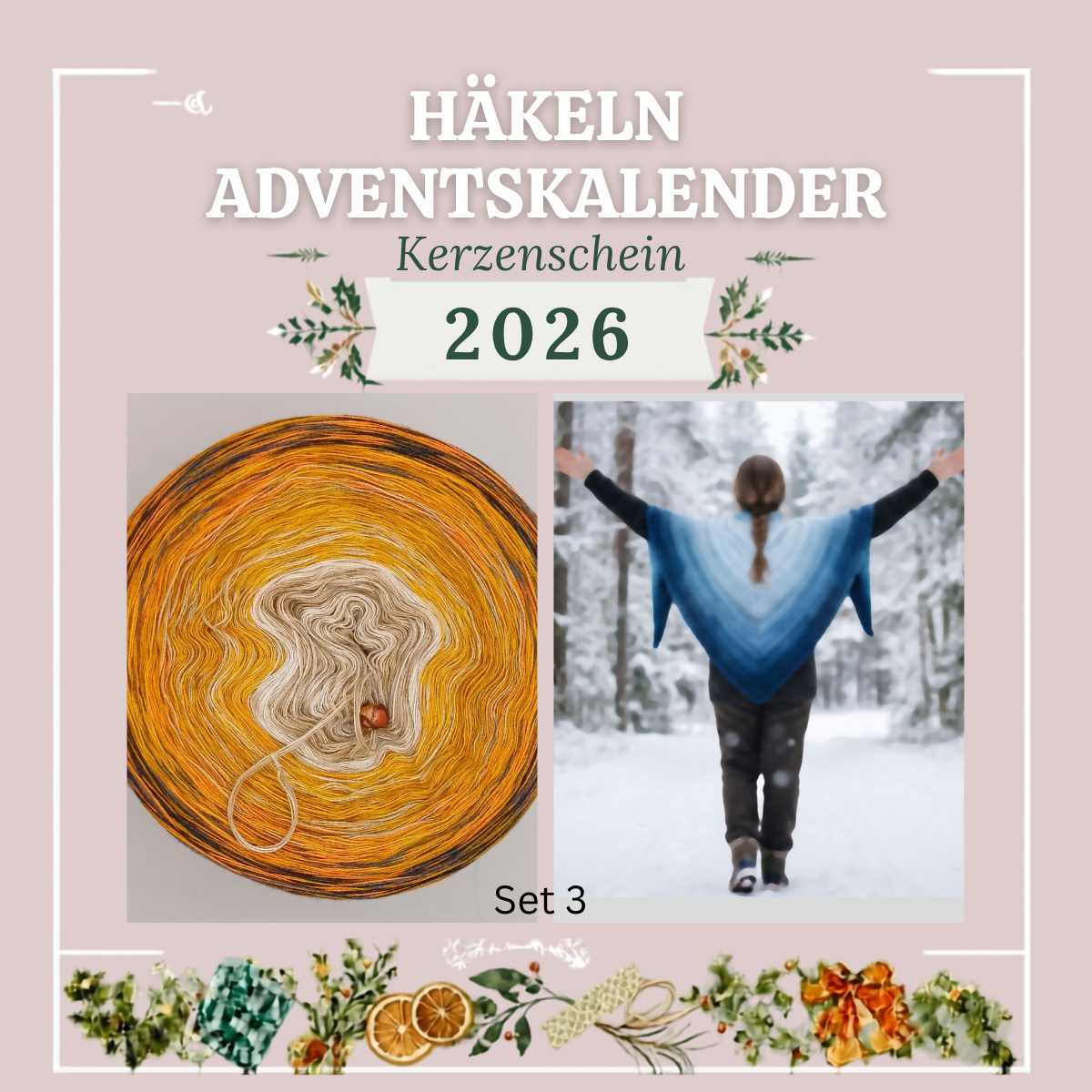 Adventskalender Häkeln 2026 – Kerzenschein Set 3