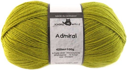 Schoppel Admiral, 4-fach Sockenwolle - 0383 Oliven