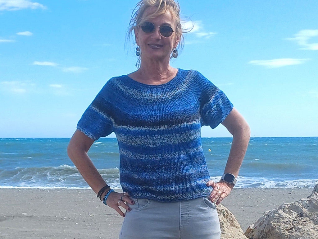 Oberteil "Galuna", Sommer-Shirt stricken, alle Größen + Längen