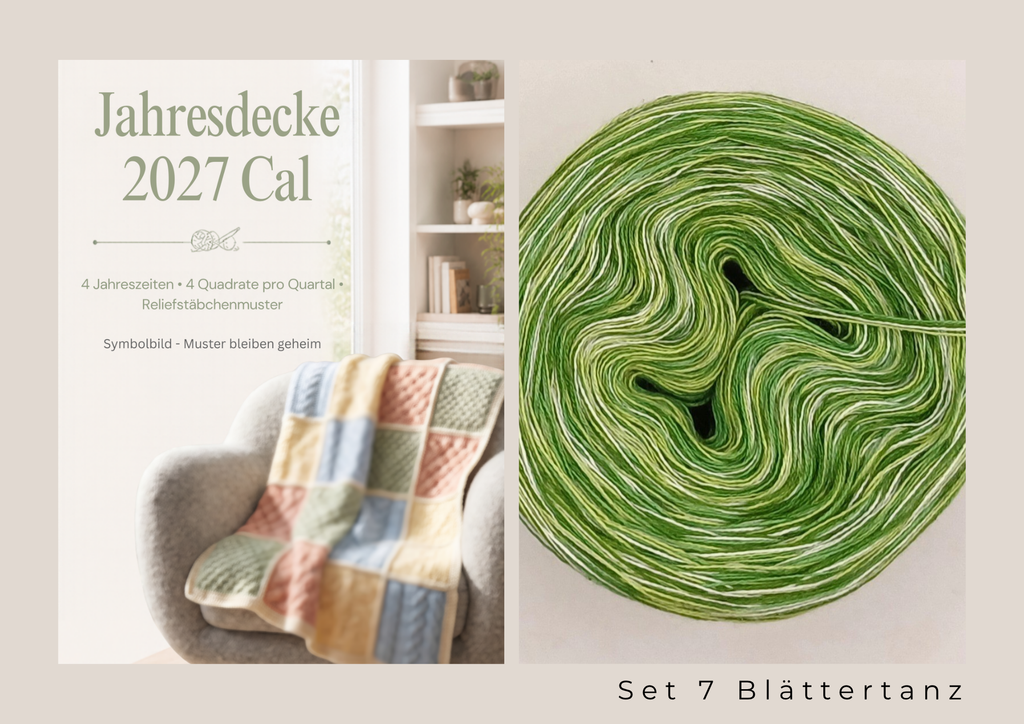 Granny Square Mystery Relief Jahresdecke 2027 – Garnset inklusive 4 Quartalsanleitungen