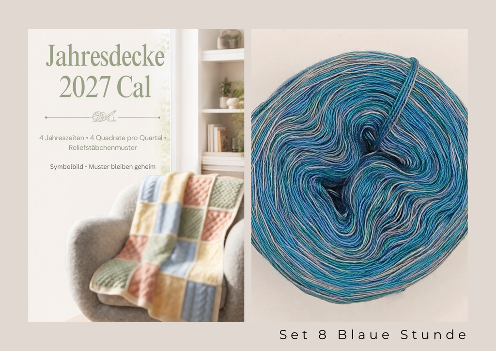 Granny Square Mystery Relief Jahresdecke 2027 – Garnset inklusive 4 Quartalsanleitungen