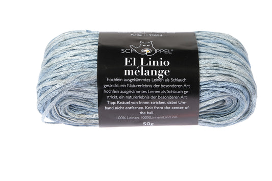 El Linio mélange 2581 Bleu Shadow 100% Leinen aus Frankreich