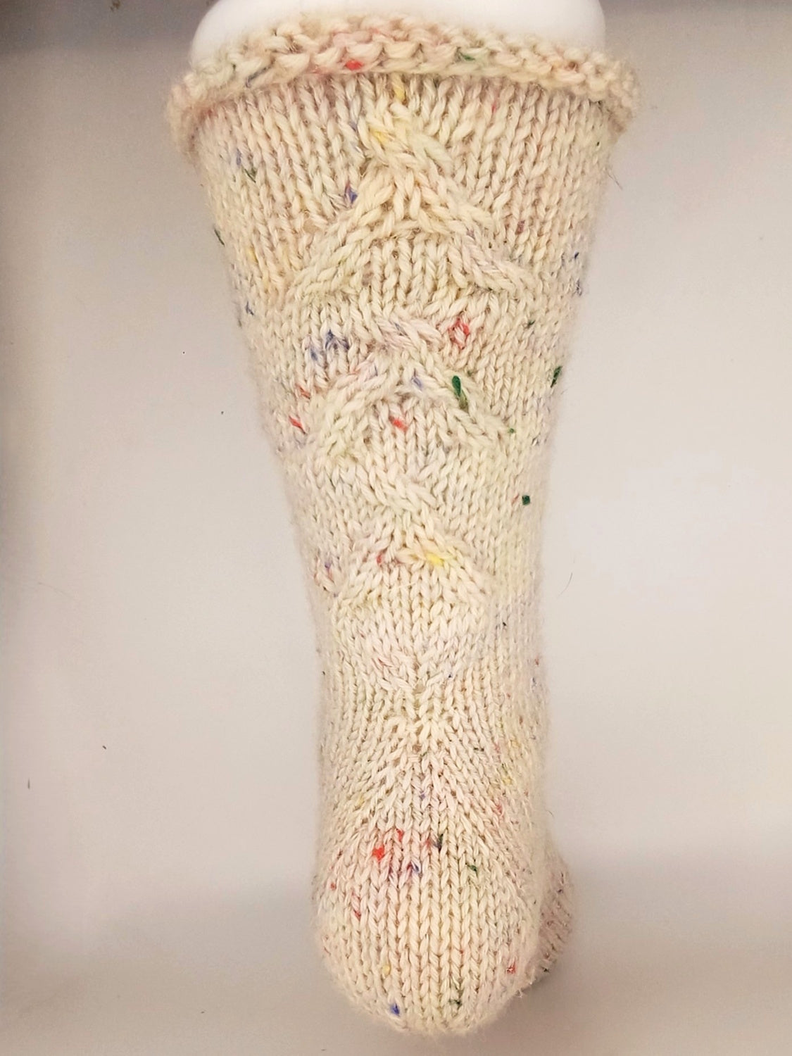 Socken 2026 - Septemper: Fixe Quicky Ferse "Kuschelzeit" mit Zopfmuster, 6-fach, Toe Up