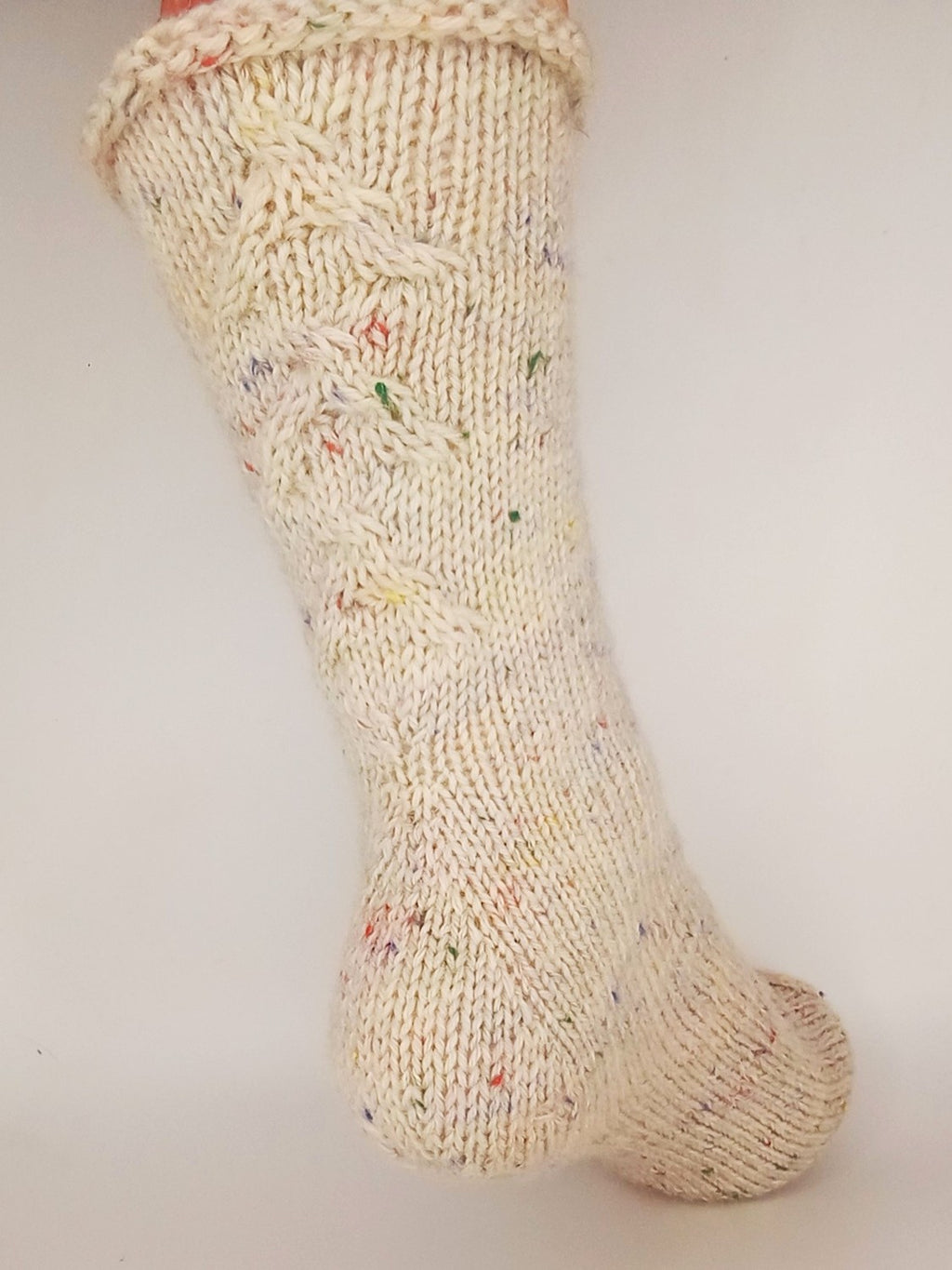 Socken 2026 - Septemper: Fixe Quicky Ferse "Kuschelzeit" mit Zopfmuster, 6-fach, Toe Up