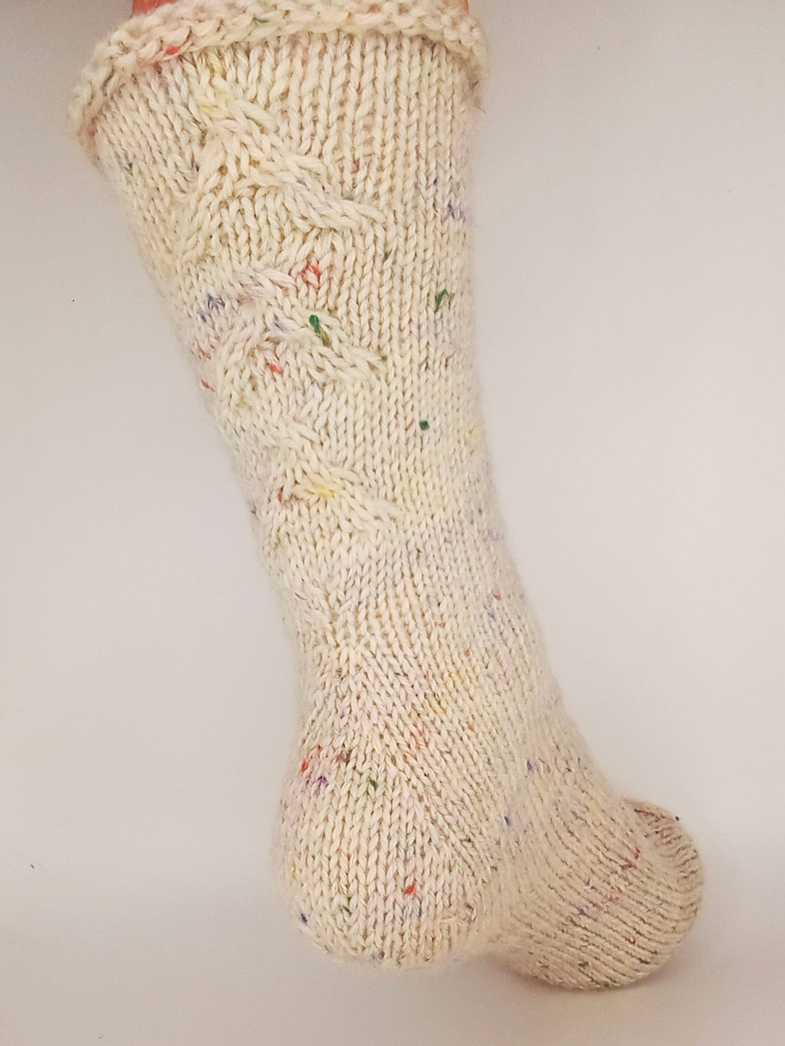 Socken 2026 - Septemper: Fixe Quicky Ferse "Kuschelzeit" mit Zopfmuster, 6-fach, Toe Up