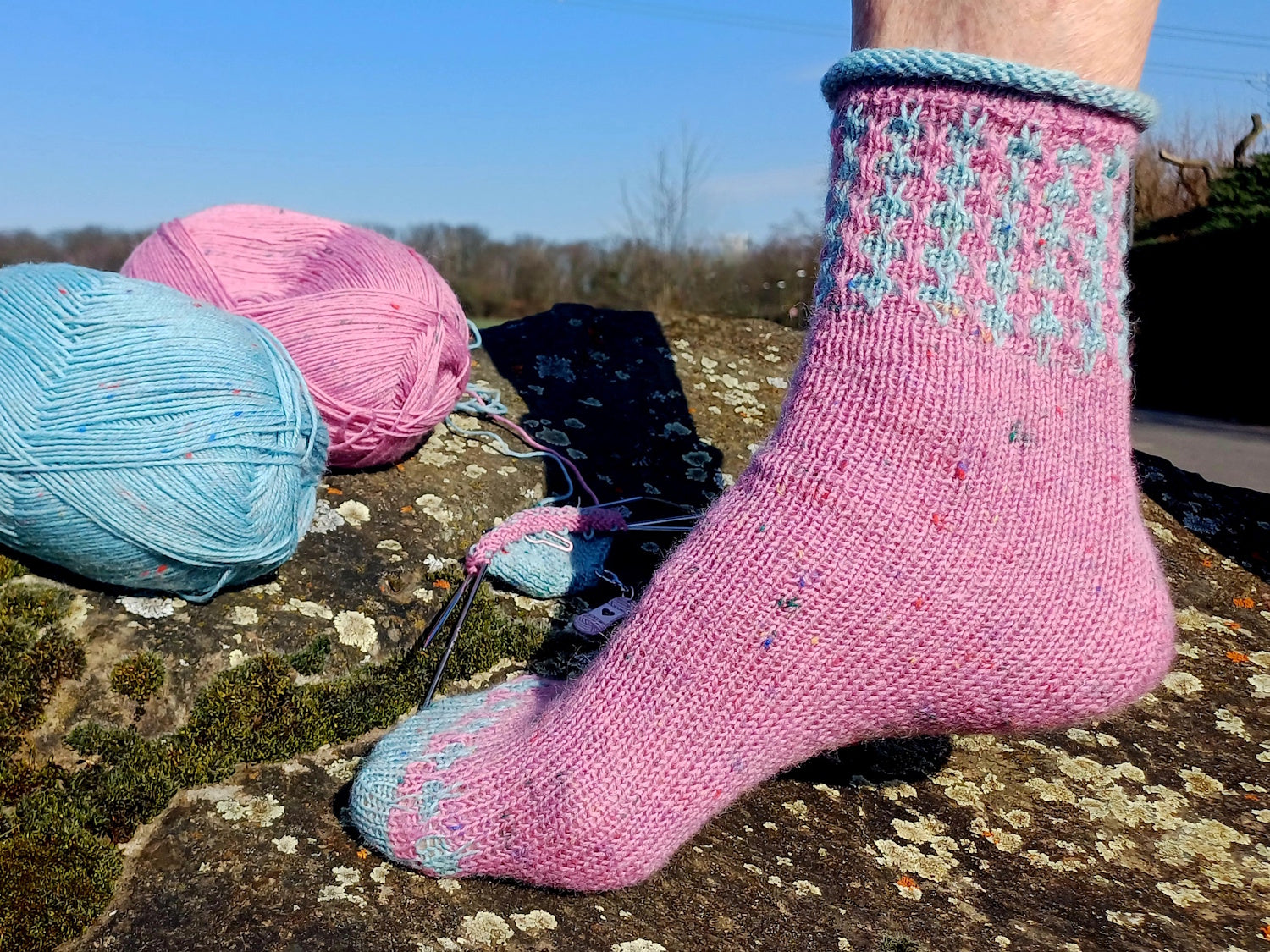 Socken 2026 - März: Fixe Quicky Ferse "Rabbit" mit Hebemaschen-Muster, 4-fach, Toe Up