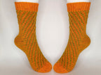Socken 2026 - Oktober: Fixe Quicky Ferse "Fuchspfad" mit Hebemaschen, 4-fach, Toe Up