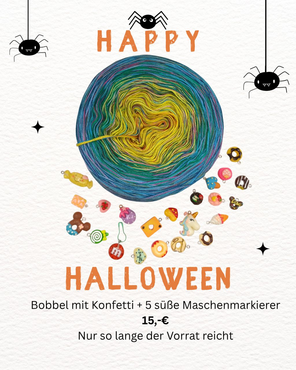 Halloween Bobbel + Süßes oder Saures, 4-fädig mit Konfetti