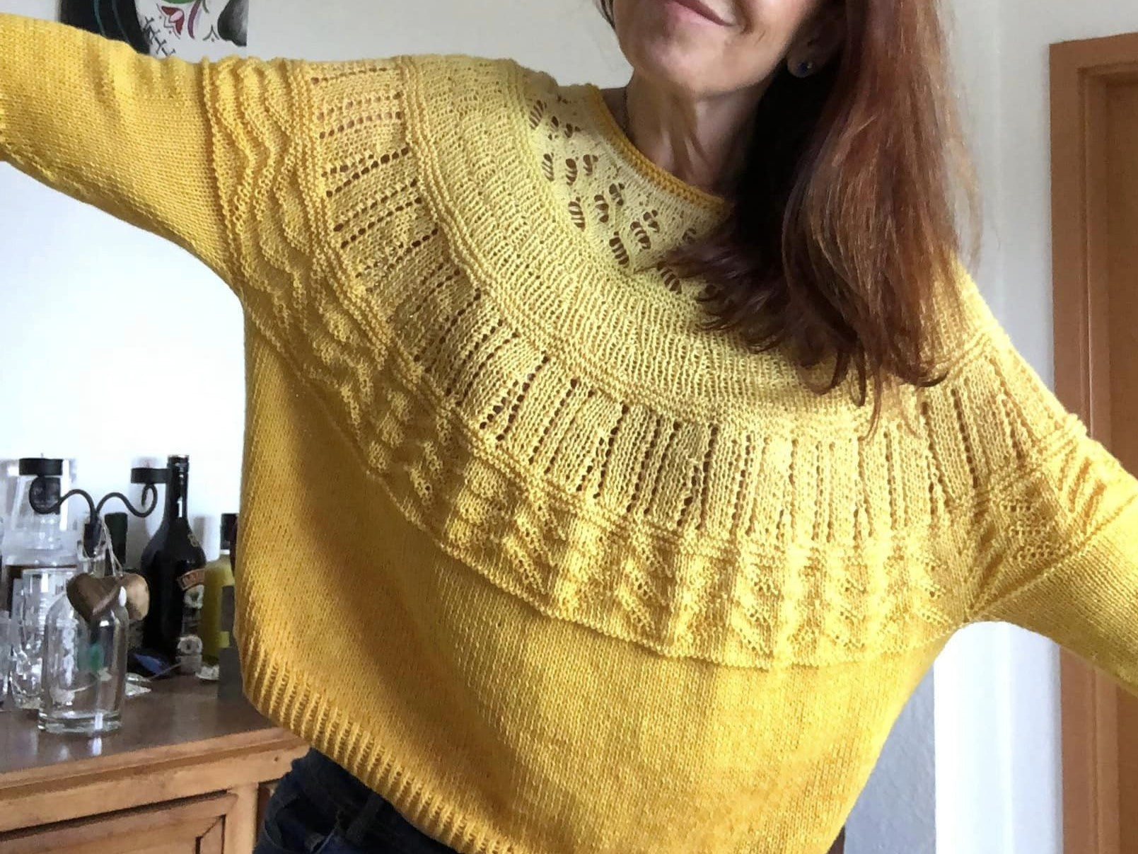 Oversize Sommerpullover "Sofia",  vier verschiedenen Mustern, Rundpasse, PDF