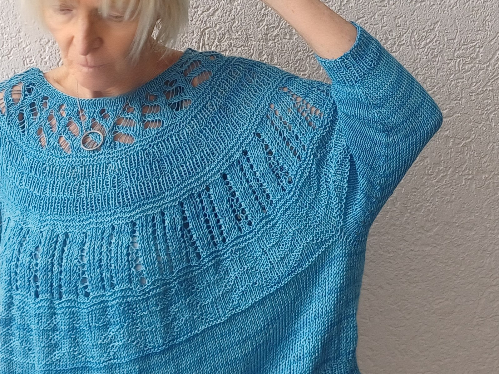Oversize Sommerpullover "Sofia",  vier verschiedenen Mustern, Rundpasse, PDF