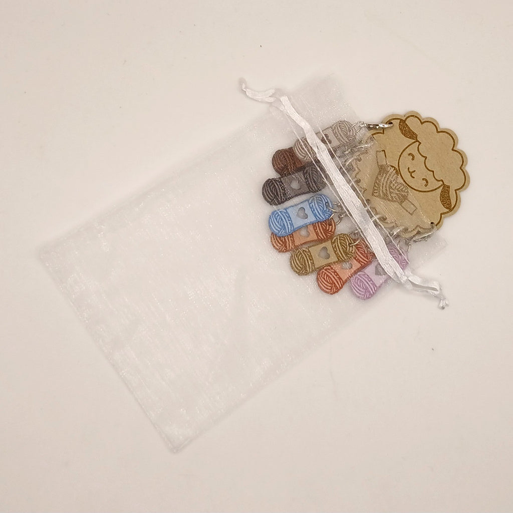 Maschenmarkierer Wollknäuel mit Schäfchen – 8er Set