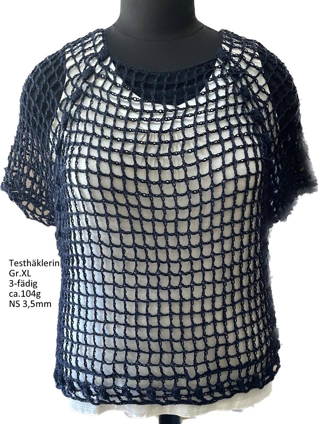 Netzshirt häkeln mit Pfiff, "Piffikus", RVO, alle Größen und Längen, PDF