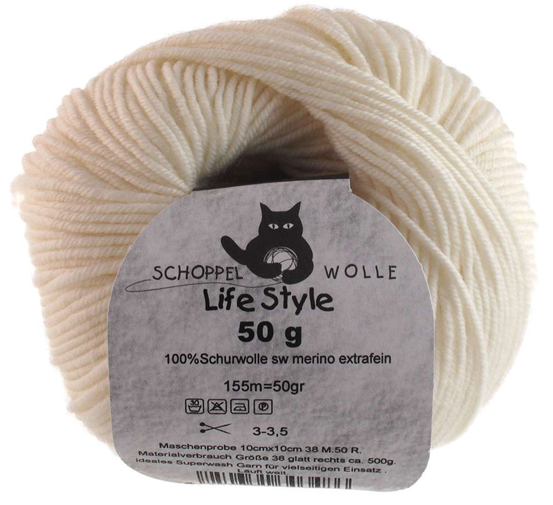 Schoppel Wolle Live Style Elfenbein Farbe 989